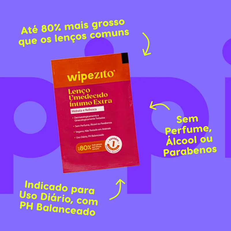 Sachê do Wipezito, lenço umedecido íntimo